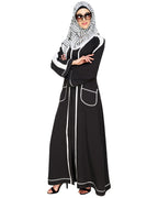 Pocket Dubai Style Abaya with Black detailing Black