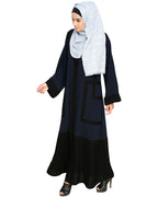 Quirky Dubai Style Abaya with detailing Blue