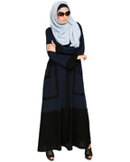 Quirky Dubai Style Abaya with detailing Blue