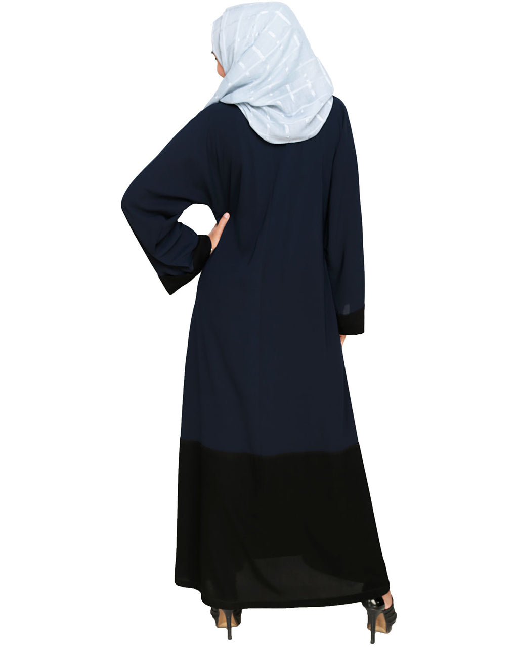 Quirky Dubai Style Abaya with detailing Blue