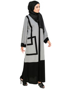 Quirky Dubai Style Abaya with detailing Grey