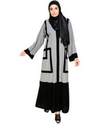 Quirky Dubai Style Abaya with detailing Grey