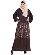 Orchid Dubai Style Abaya Dark Brown