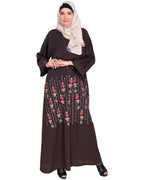 Orchid Dubai Style Abaya Dark Brown