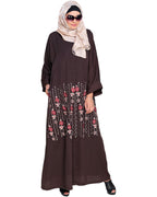 Orchid Dubai Style Abaya Dark Brown