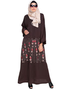 Orchid Dubai Style Abaya Dark Brown