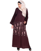 Orchid Dubai Style Abaya Deep Wine