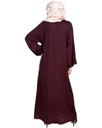 Orchid Dubai Style Abaya Deep Wine