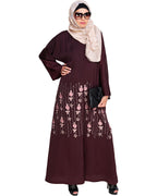 Orchid Dubai Style Abaya Deep Wine