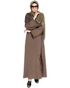 Botanical Embroidered Dubai Style Abaya Grey