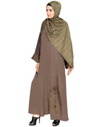 Botanical Embroidered Dubai Style Abaya Grey