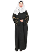 Alluring Floral Embroidery Dubai Style Abaya Olive Green