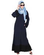 Pleated Bliss Dubai Style Abaya Navy Black