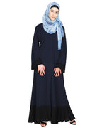 Pleated Bliss Dubai Style Abaya Navy Black