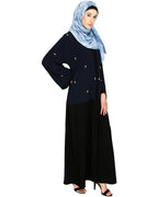 Pearl Delight Dubai Style Abaya Wine