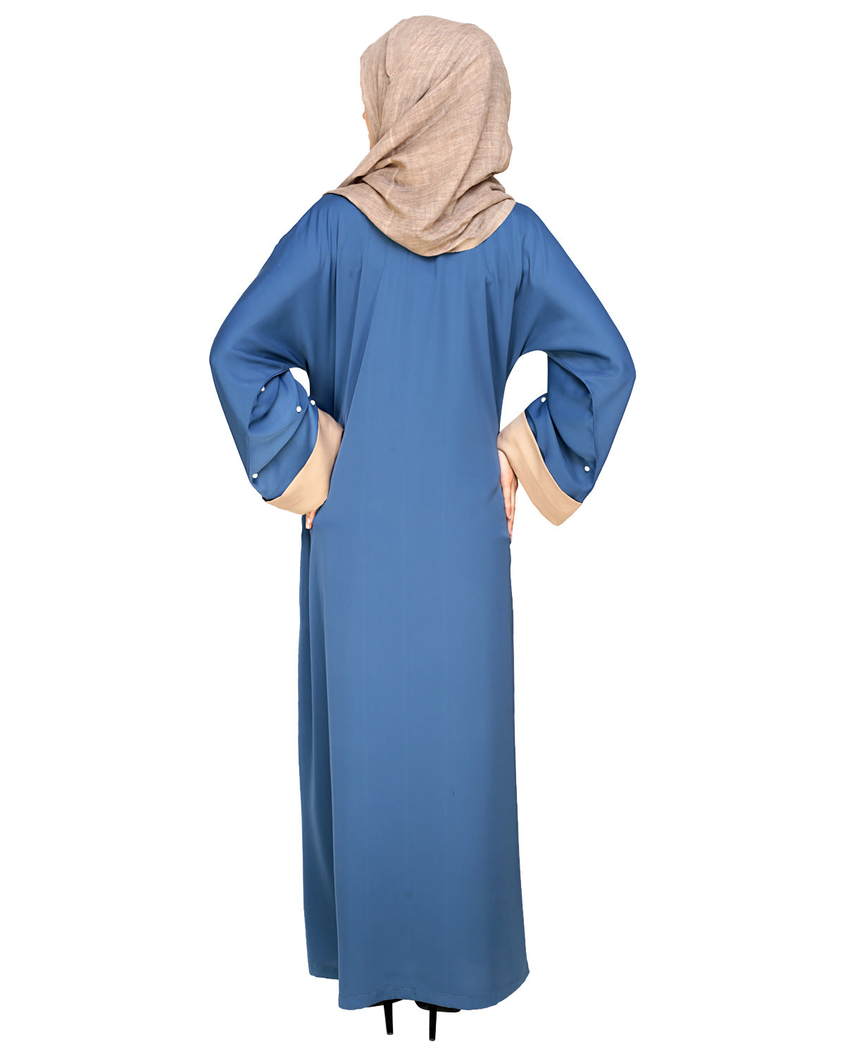 Pearl Delight Dubai Style Abaya Blue