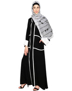 Elegant Black Dubai Style Abaya with Detailing Black