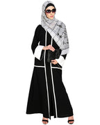 Elegant Black Dubai Style Abaya with Detailing Black