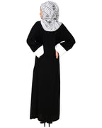 Elegant Black Dubai Style Abaya with Detailing Black