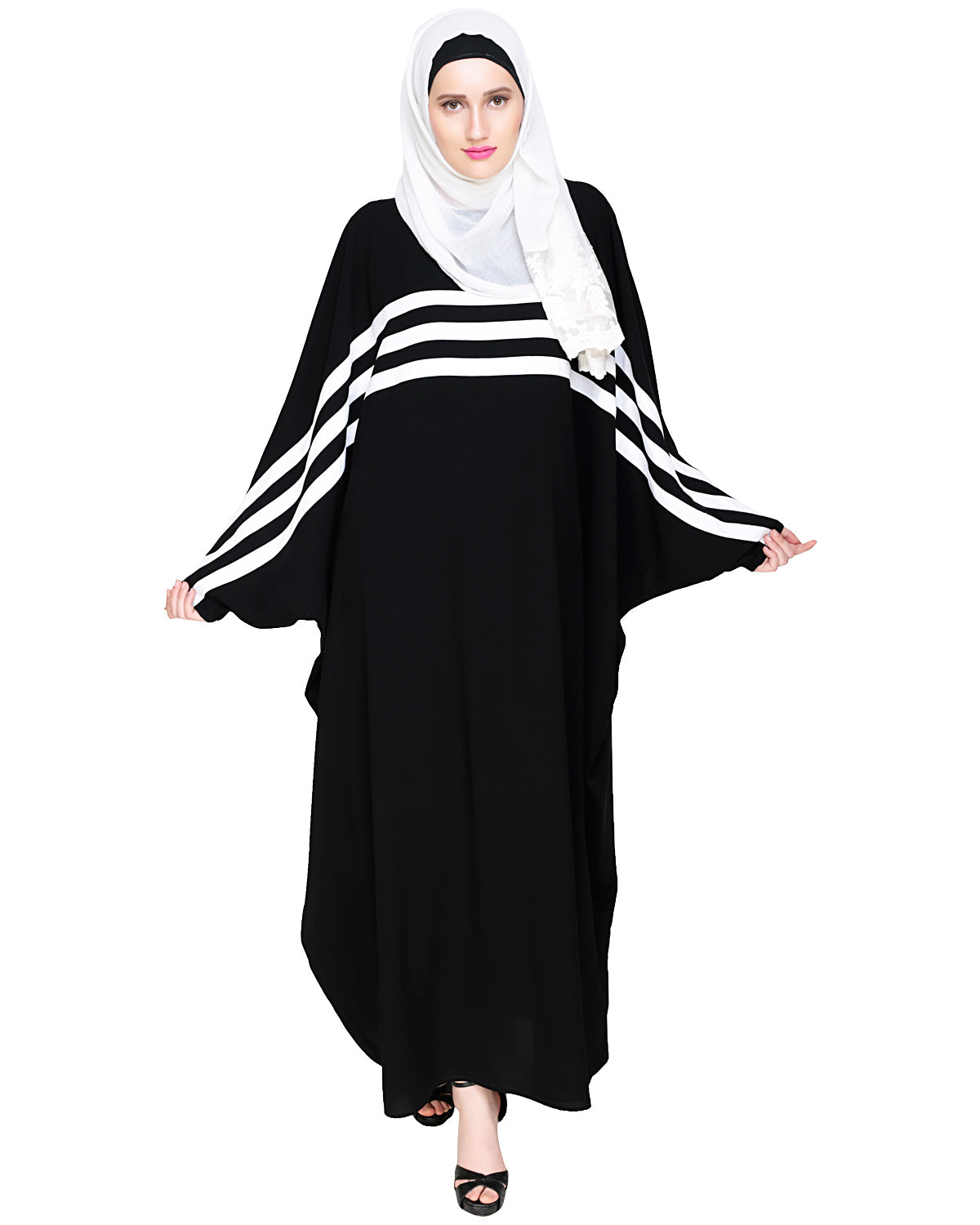 Sporty Kaftan With Black Detailing Wine