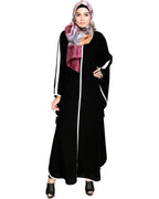 Modish Black Kaftan with White Detailing Black & White
