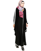 Modish Black Kaftan with White Detailing Black & White