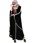 Modish Black Kaftan with White Detailing Black & White