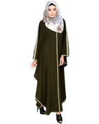 Modish Black Kaftan with White Detailing Olive