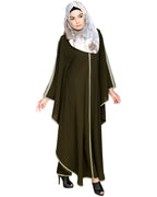 Modish Black Kaftan with White Detailing Olive