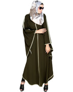 Modish Black Kaftan with White Detailing Olive