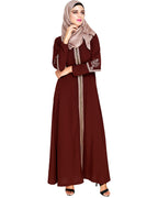Bygone Front Zipper Abaya Brown