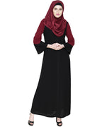 Folksy Abaya Black