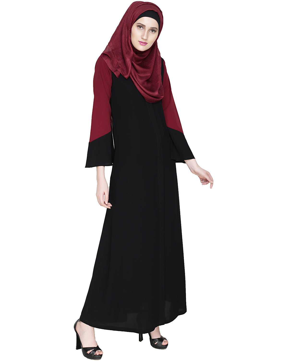 Folksy Abaya Black