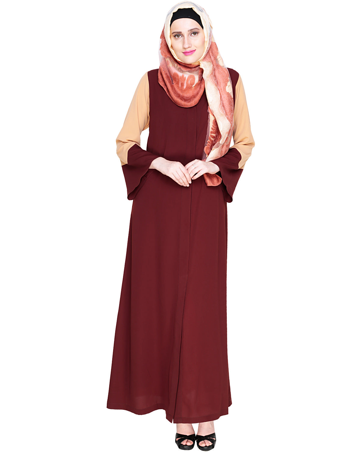 Folksy Abaya Brown