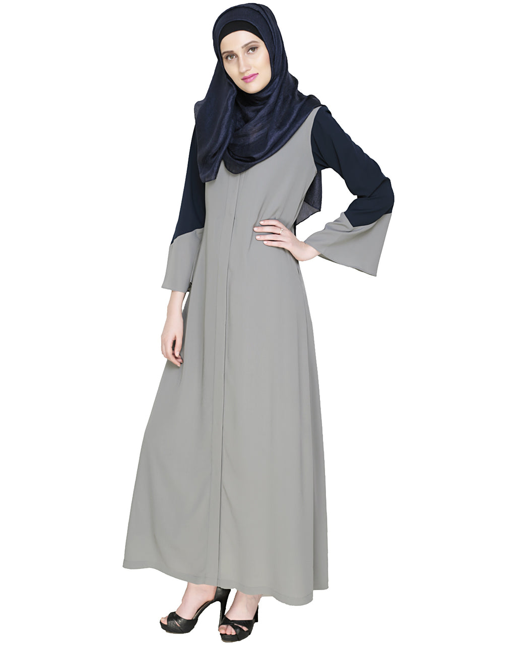 Folksy Abaya Grey