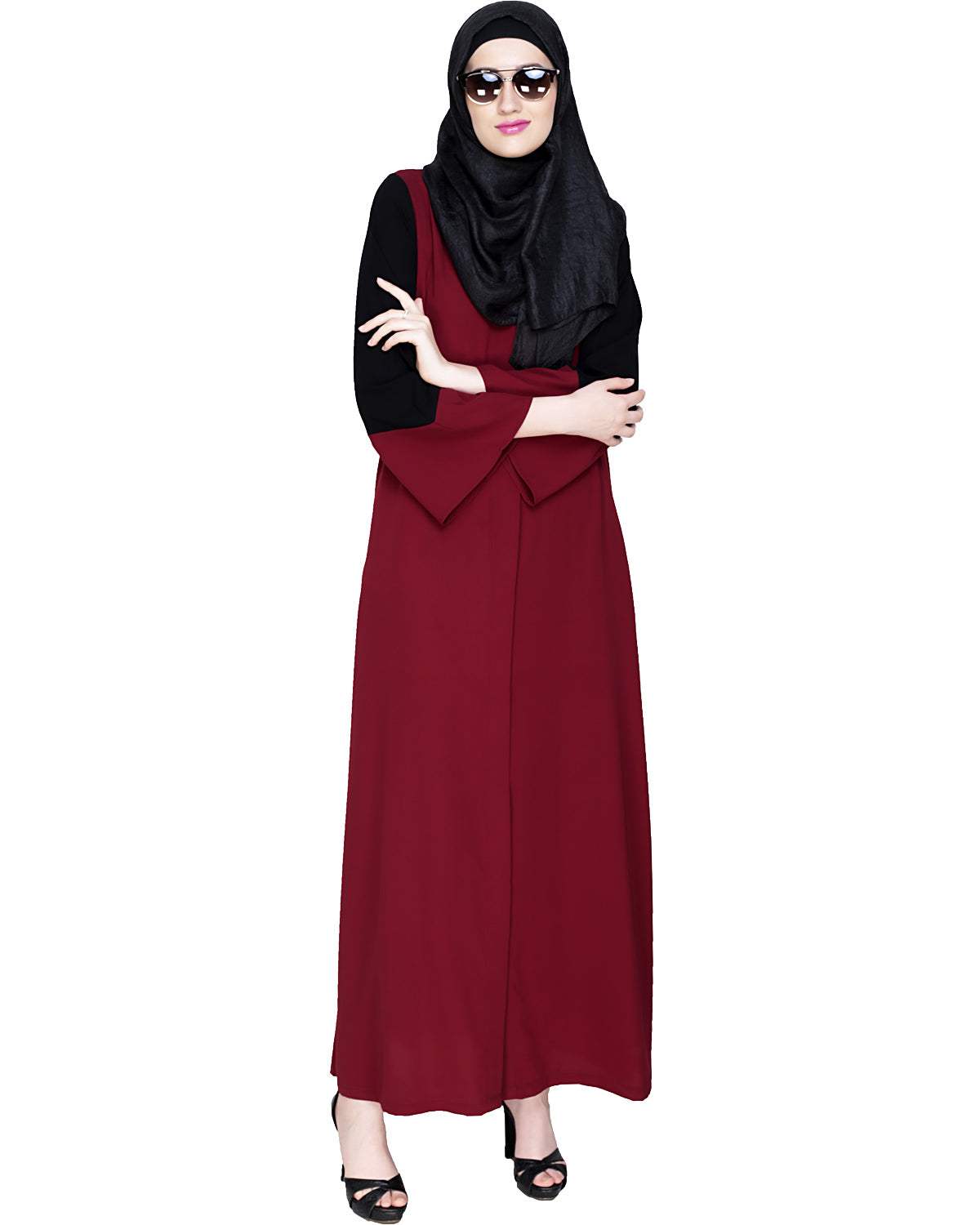 Folksy Abaya Wine