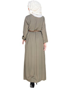 Plush Embroidered Maxi Dress Abaya Dead Mint