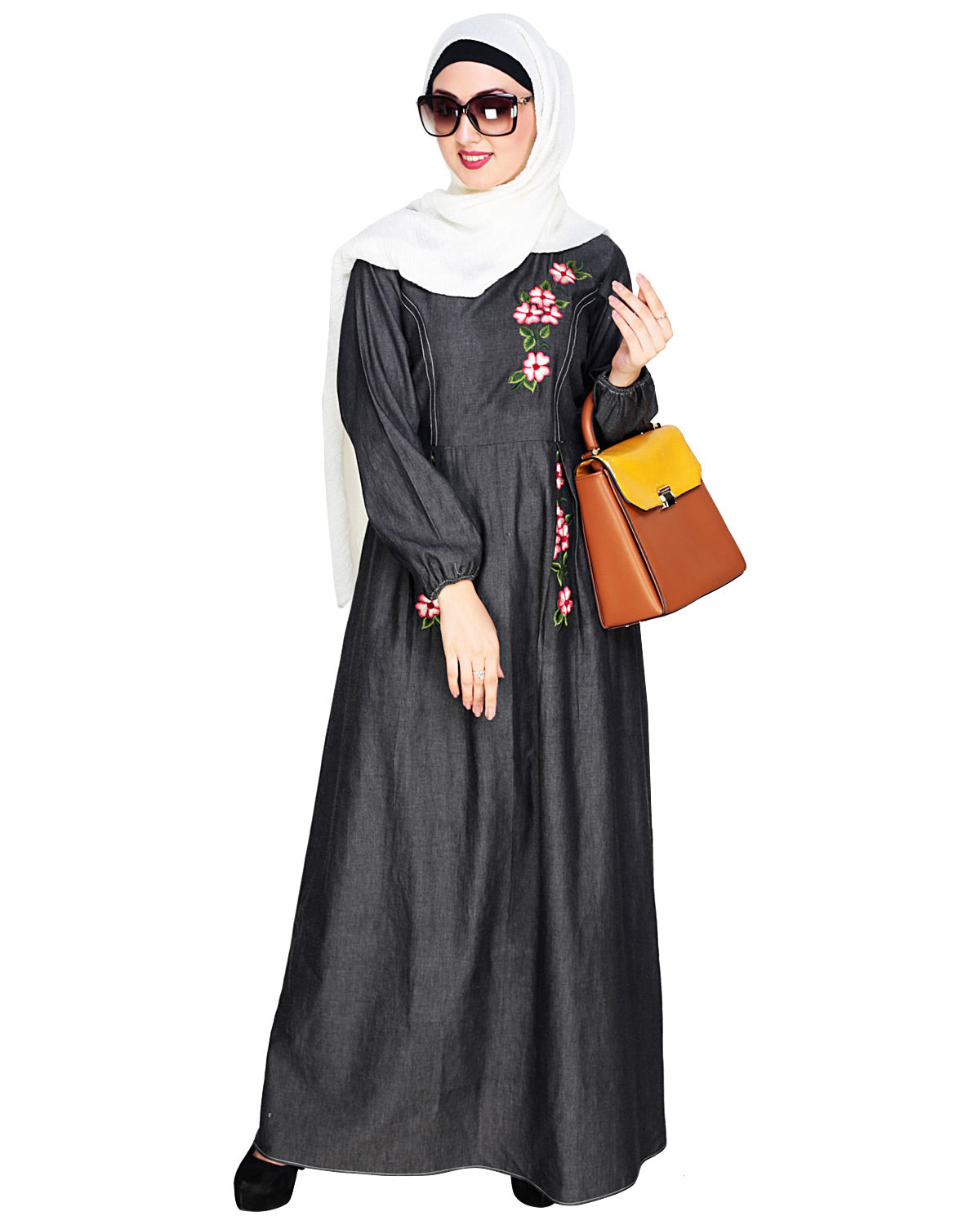 Box Pleated Abaya Black