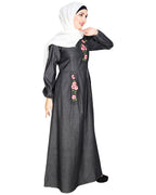 Box Pleated Abaya Black