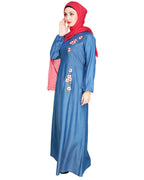 Box Pleated Abaya Blue