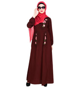 Box Pleated Abaya Brown