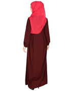 Box Pleated Abaya Brown