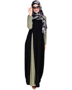 Accordion Side Pleated Abaya Dead Mint Black