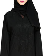 Exquisite Stone Work Stylish Black Dubai Style Abaya Black