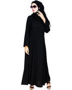 Exquisite Stone Work Dubai Style Abaya Black