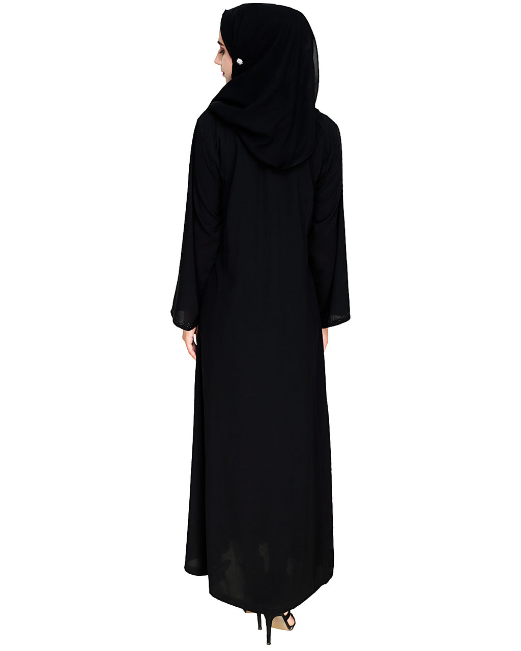 Exquisite Stone Work Dubai Style Abaya Black