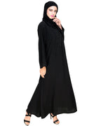 Exquisite Stone Work Designer Black Dubai Style Abaya Black