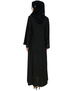 Exquisite Stone Work Designer Black Dubai Style Abaya Black