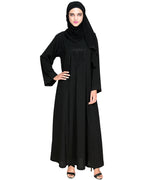 Exquisite Stone Work Designer Black Dubai Style Abaya Black