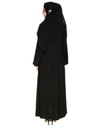 Exquisite Stone Work Sleek Black Dubai Style Abaya Black